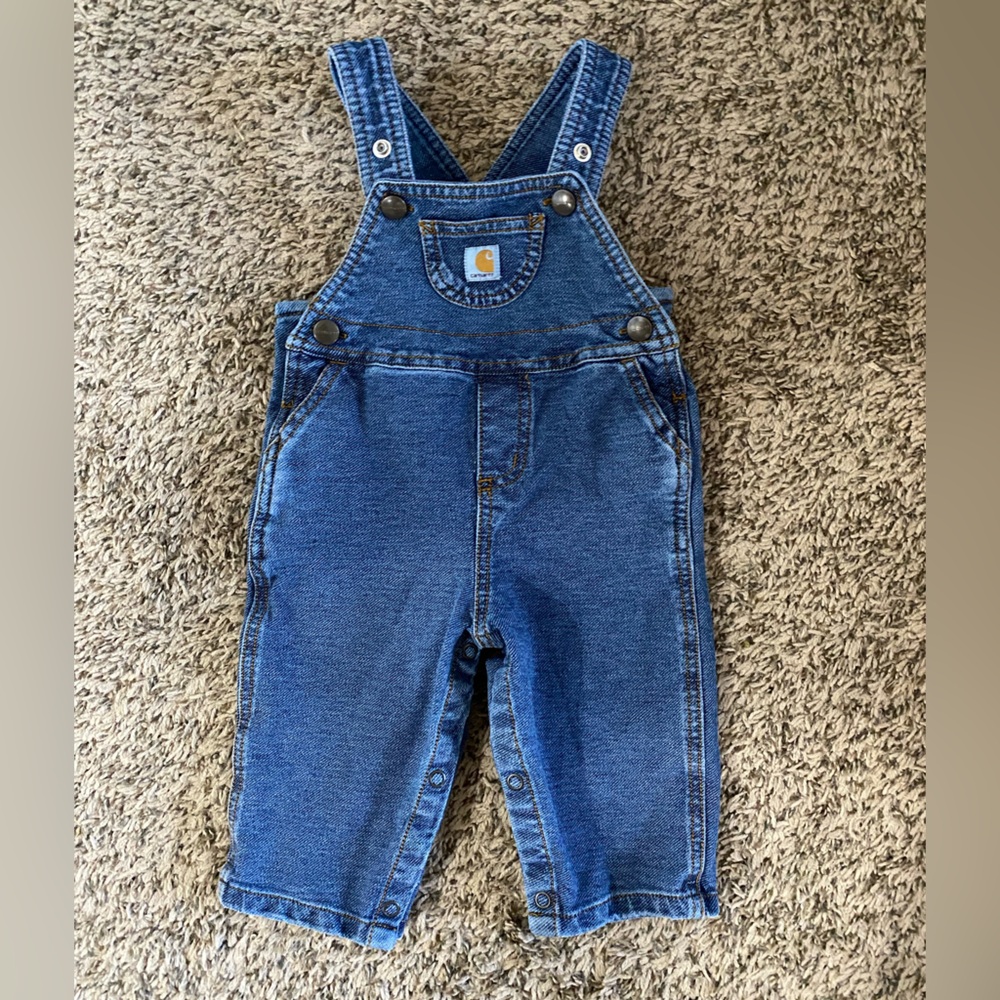 Carhartt Kids Denim Overalls in Classic Blue